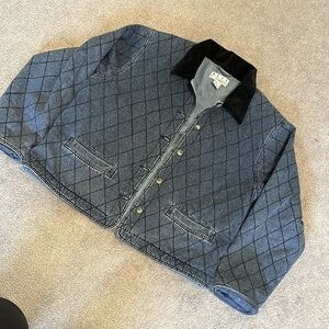 Real Comfort Quilted Denim Jacket Women’s L Oversized Boxy